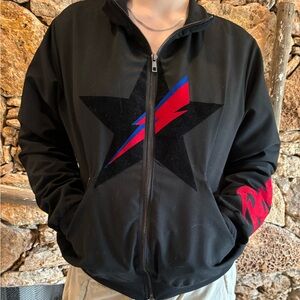 Small Lightweight zip up jacket Made by artist.  Bowie Jacket.